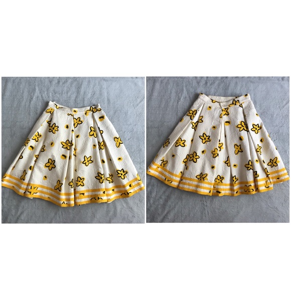 VTG Emanuel Ungaro Parallele Quilted Floral Skirt - Picture 5 of 13